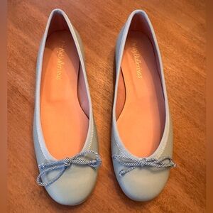 NEW Pretty Ballerinas Women's Light Blue Leather Ballet Flats Size 36